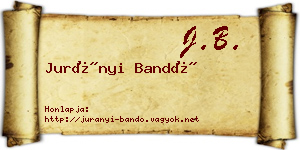 Jurányi Bandó névjegykártya